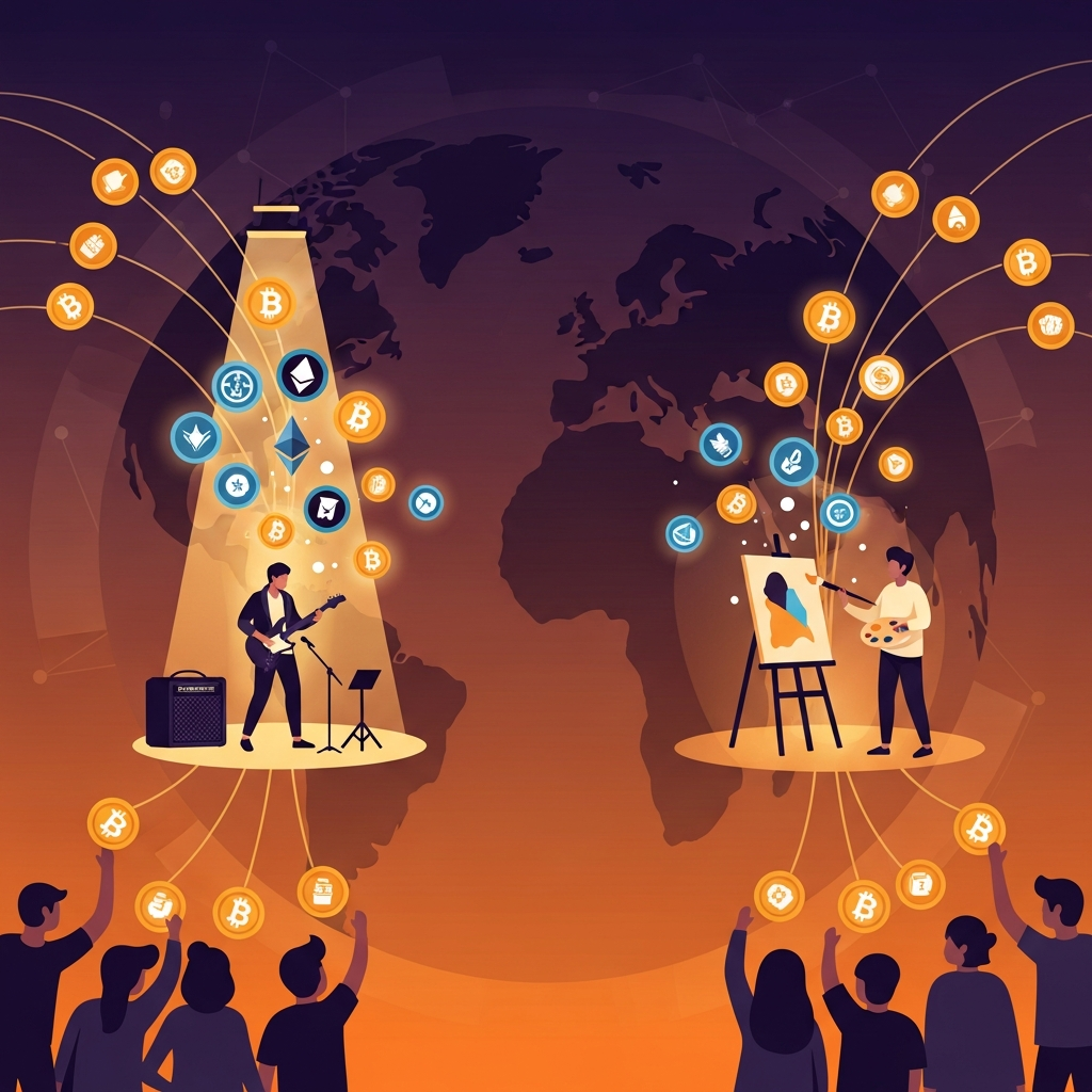 Fan funding for creators and musicians through cryptocurrency