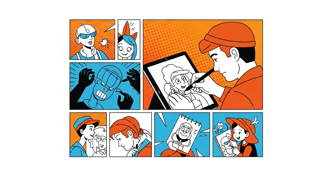 Graphic novel crowdfunding illustration